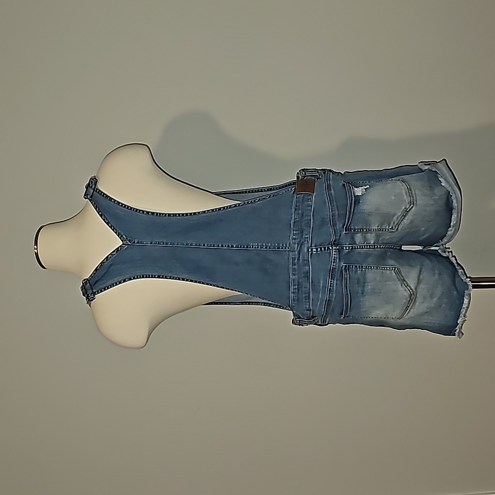 Wild Blue Sadie Robertson Collection Distressed Denim Shortalls Sz L VGUC - Picture 15 of 17